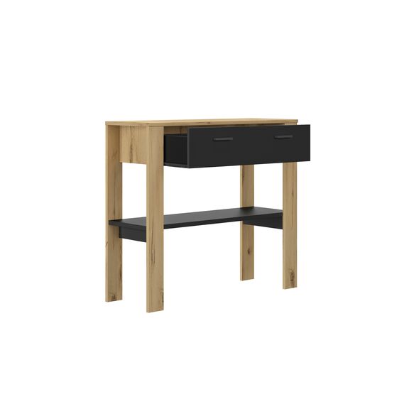 Trust Κονσόλα με 1 Συρτάρι και 1 Ράφι 102x36x91εκ. Helvezia oak / Black