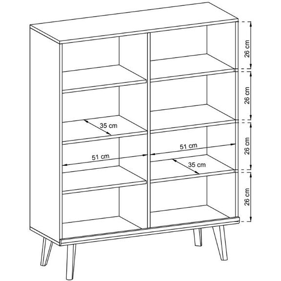Μπουφές 24101-pr Λευκό+riviera 107x134x40cm