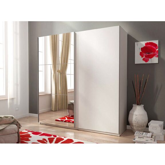 Ντουλάπα Συρόμενη Mika 2 Χρώμα Λευκό  200x214x63 cm