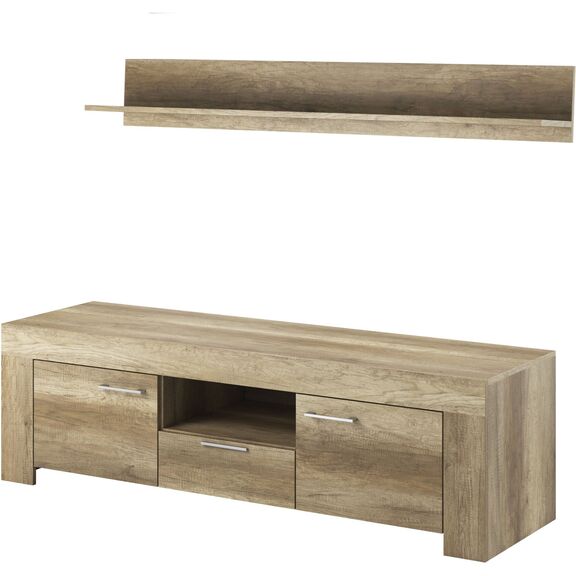 Έπιπλο Τηλεόρασης με Ράφι 36116-sk-tv Country Γκρι 155x50x47cm