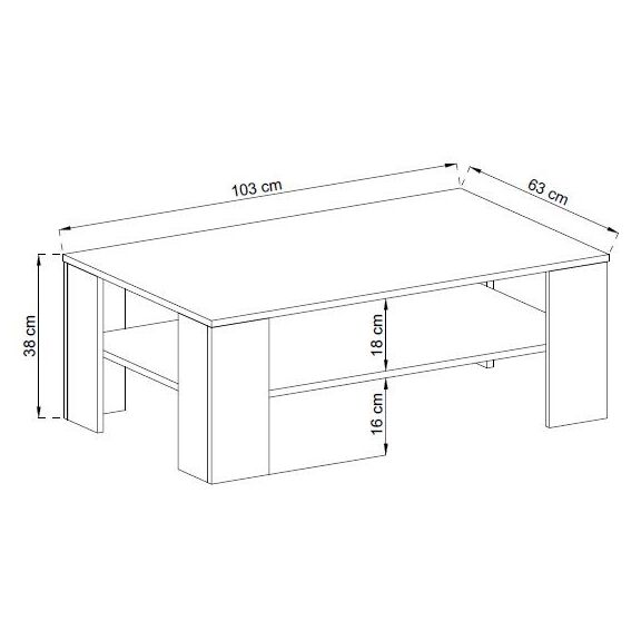 Τραπεζάκι sky Riviera 103x38x63cm