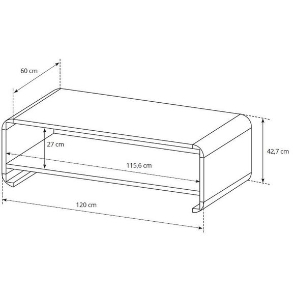 Τραπεζάκι 36134-ln-40 Φυσικό 120x40x60cm