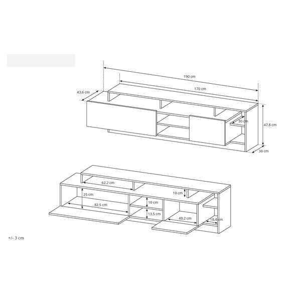 Σύνθεση Alva Ανθρακί +Φυσικό Golden Craft  2,60x171,5x30-40cm
