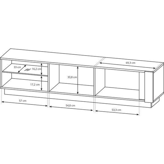 Έπιπλο Τηλεόρασης 36146-arc-btv Artisan+γραφίτης 187,5x45,5x40cm