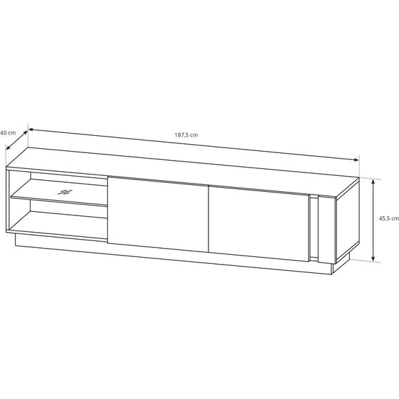 Έπιπλο Τηλεόρασης 36146-arc-btv Artisan+γραφίτης 187,5x45,5x40cm