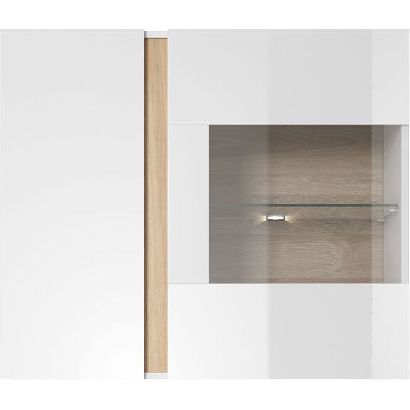 Κρεμαστή Βιτρίνα 36146-Arcw-wv Λευκό+λευκό High Gloss+grandson 96,5x82,5x40cm