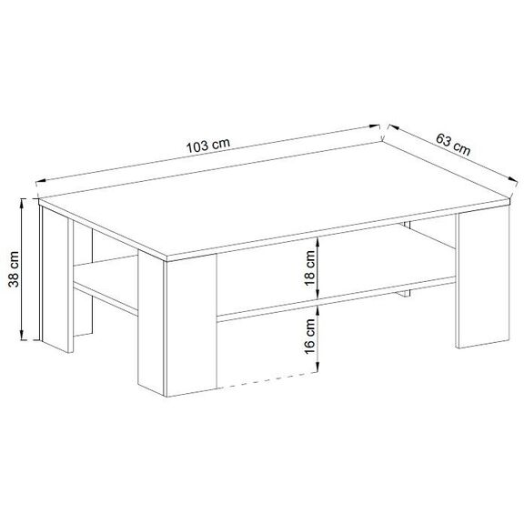 Τραπεζάκι 40101-tm-40 Country Γκρι  103x38x63 cm