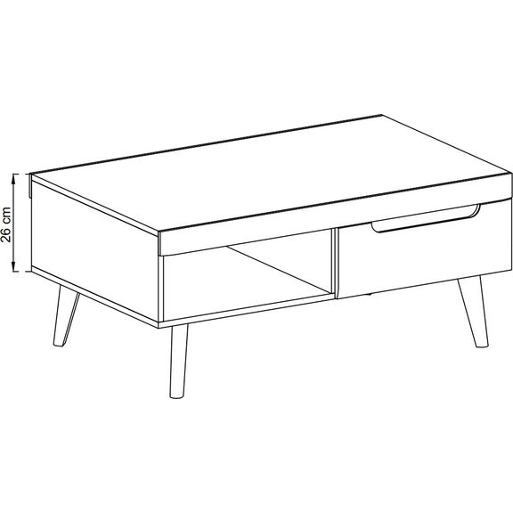 Τραπεζάκι Nordi Artisan+μαύρο 107x46x67cm