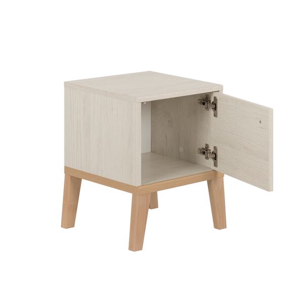 Alika Κομοδίνο με 1 Πόρτα 36x38x47εκ. Whitewashed Chestnut/grey & Coral Print