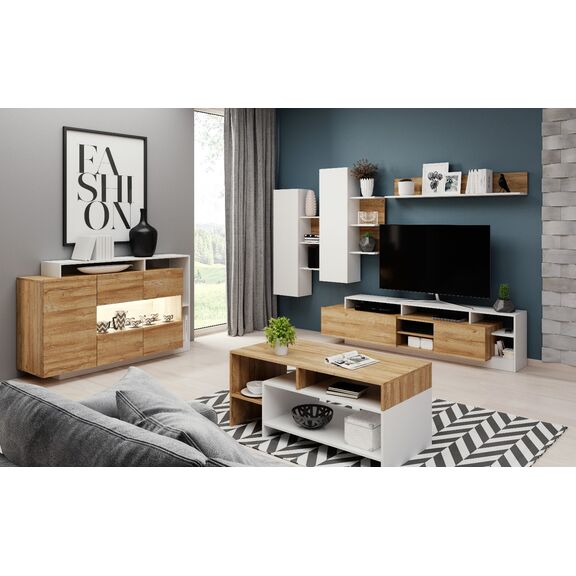 Τραπεζάκι 36144-alv-40 Grandson+λευκό M120xy53xb60cm