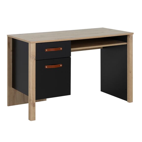 Arthus Γραφείο με ένα Συρτάρι και ένα Ντουλάπι 122x56x75εκ. Artisan oak / Black