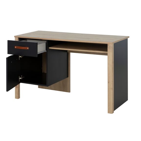 Arthus Γραφείο με ένα Συρτάρι και ένα Ντουλάπι 122x56x75εκ. Artisan oak / Black