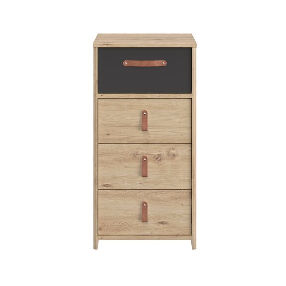Arthus Συρταριέρα Ψηλή με 4 Συρτάρια 44x41x87εκ. Artisan oak / Black