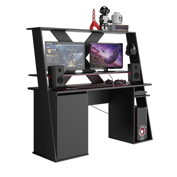Axyon Γραφείο Gaming 157x60x145εκ. Μαύρο