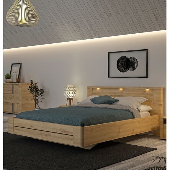 Confidence Κρεβάτι Υπέρδιπλο 197x210εκ. ( για Στρώμα 180x200εκ. ) Artisan oak