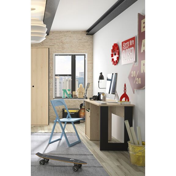 Duplex Γραφείο 120x56x75εκ. Black/natural Chestnut