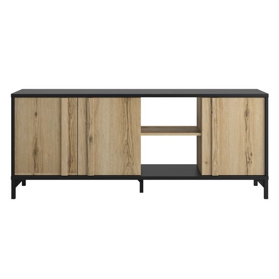 Esteban Έπιπλο Τηλεόρασης με 3 Πόρτες 160x40x66εκ. Helvezia oak / Μαύρο