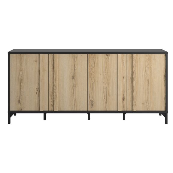 Esteban Μπουφές με 4 Πόρτες 180x40x81εκ. Helvezia oak / Μαύρο