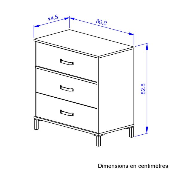 Armor Συρταριέρα με Τρία Συρτάρια 81x45x83εκ. Helvezia oak / Black