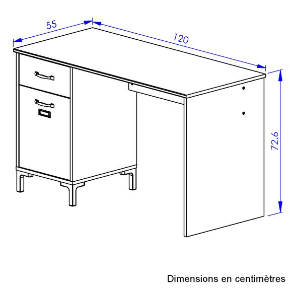 Manchester Γραφείο με 1 Ντουλάπι και 1 Συρτάρι 120x55εκ. Helvezia Oak/black