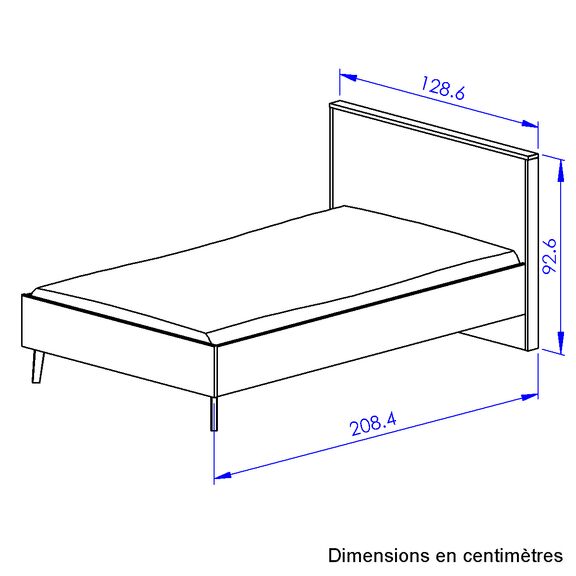 Larvik Κρεβάτι Ημίδιπλο 128x208x93εκ. ( για Στρώμα 120x200εκ. ) Blond oak / White