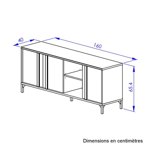 Esteban Έπιπλο Τηλεόρασης με 3 Πόρτες 160x40x66εκ. Helvezia oak / Μαύρο