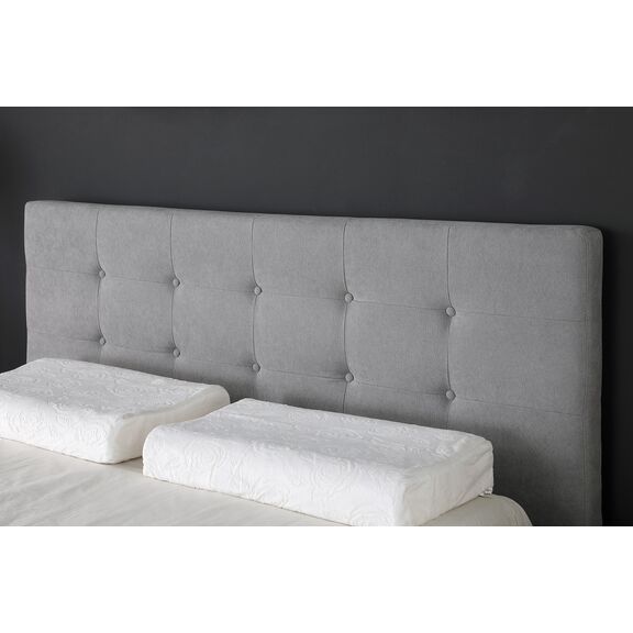 Carter Ντυμένο Διπλό Κρεβάτι 174x217εκ. ( για Στρώμα 160x200εκ. ) Γκρι Ανοιχτό  με Ανατομικό Πλαίσιο