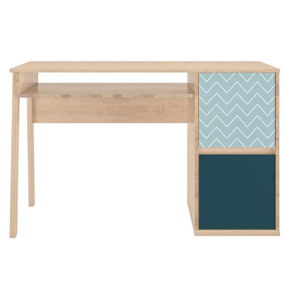 Larvik Γραφείο με δύο Πόρτες 123x56x77εκ. Blond oak / Μπλε
