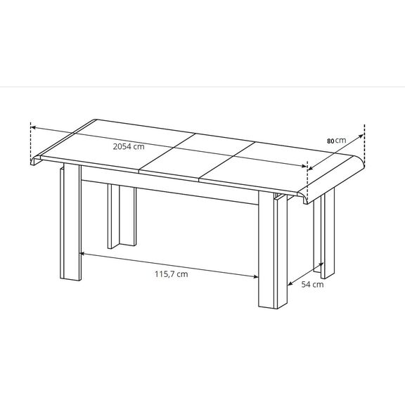 Τραπέζι 36134-ln-41 Φυσικό 144-184x76x80cm