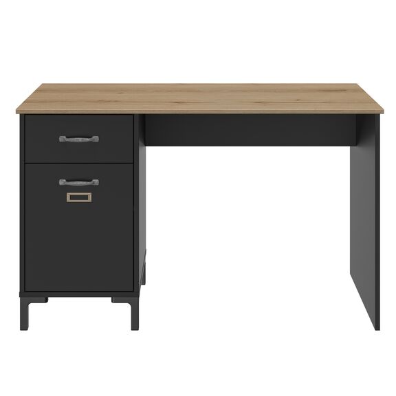 Manchester Γραφείο με 1 Ντουλάπι και 1 Συρτάρι 120x55εκ. Helvezia Oak/black