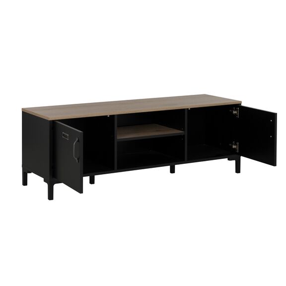 Manchester Έπιπλο Τηλεόρασης 136x40x47εκ. Helvezia oak / Black