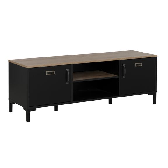 Manchester Έπιπλο Τηλεόρασης 136x40x47εκ. Helvezia oak / Black