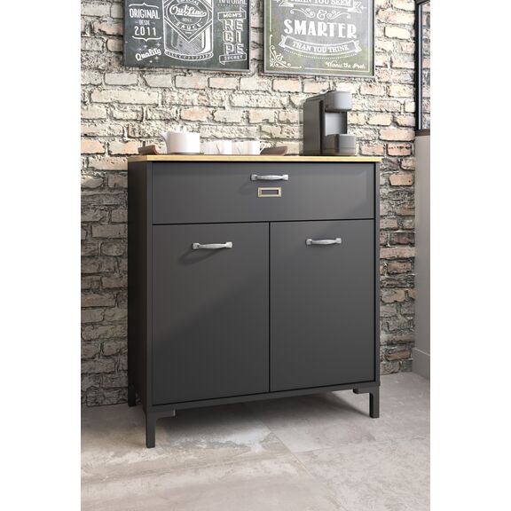 Manchester Ντουλάπι Αποθήκευσης - Κονσόλα  81x41x90εκ. Helvezia oak / Black
