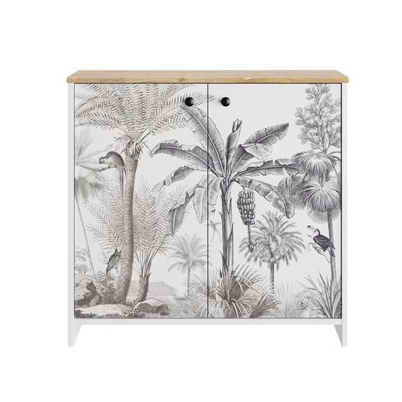 Motoco Κονσόλα - Ντουλάπι Αποθήκευσης 80x36x77εκ. White - Ceruse Chestnut