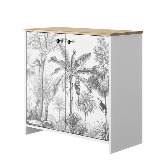Motoco Κονσόλα - Ντουλάπι Αποθήκευσης 80x36x77εκ. White - Ceruse Chestnut