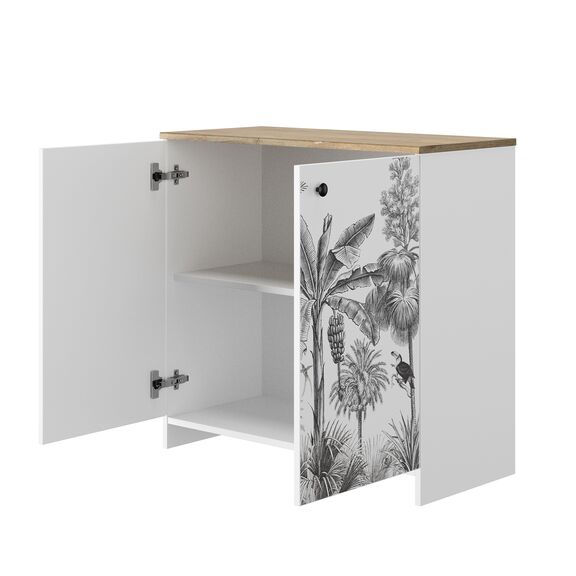 Motoco Κονσόλα - Ντουλάπι Αποθήκευσης 80x36x77εκ. White - Ceruse Chestnut