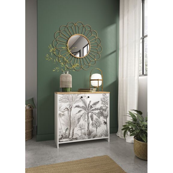 Motoco Κονσόλα - Ντουλάπι Αποθήκευσης 80x36x77εκ. White - Ceruse Chestnut