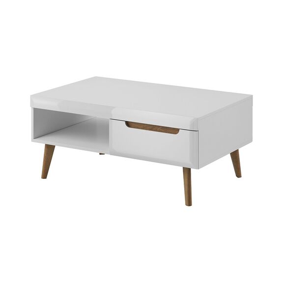 Τραπεζάκι Nordi Λευκό+higloss Λευκό+ Riviera 107x46x67cm