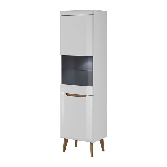 Βιτρίνα Nordi Λευκό+higloss Λευκό+riviera 53x197x40cm