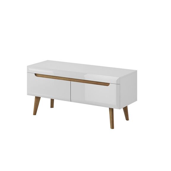 Έπιπλο Τηλεόρασης Nordi Λευκό+higloss Λευκό+riviera 107x50x40cm