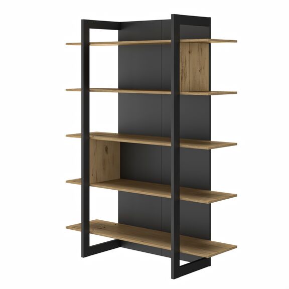 Russel Βιβλιοθήκη 136x44x180εκ. Helvezia Oak/black