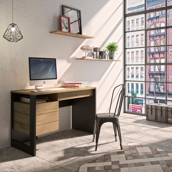 Russel Γραφείο 119x54x75εκ. Helvezia oak / Black