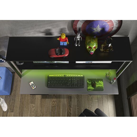 Stream Γραφείο Gaming 157x60x145εκ. Μαύρο/ανθρακί