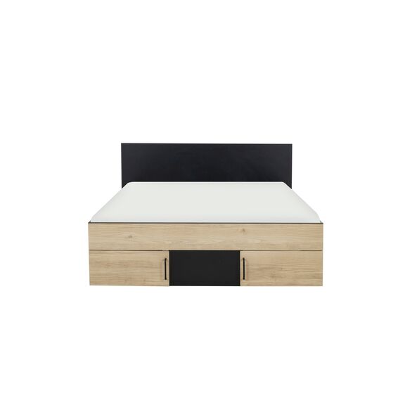 Swivel Κρεβάτι Διπλό με Αποθηκευτικούς Χώρους 160x194εκ. ( για Στρώμα 140x190εκ. ) Natural Chestnut/black