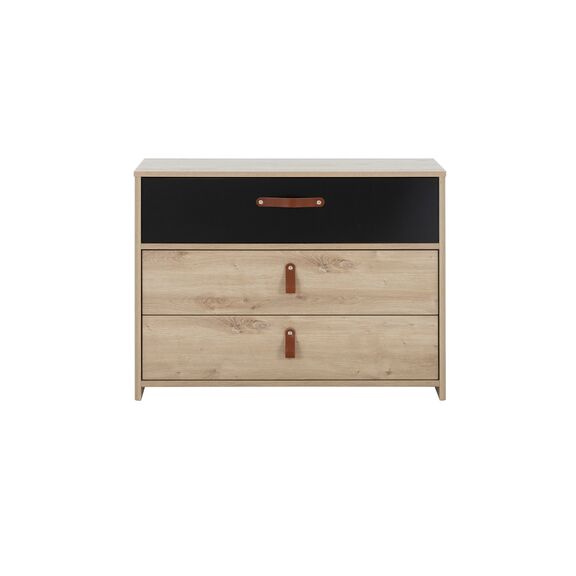Arthus Συρταριέρα με 3 Συρτάρια Δρυς Artisan/μαύρο 85x41x68εκ.
