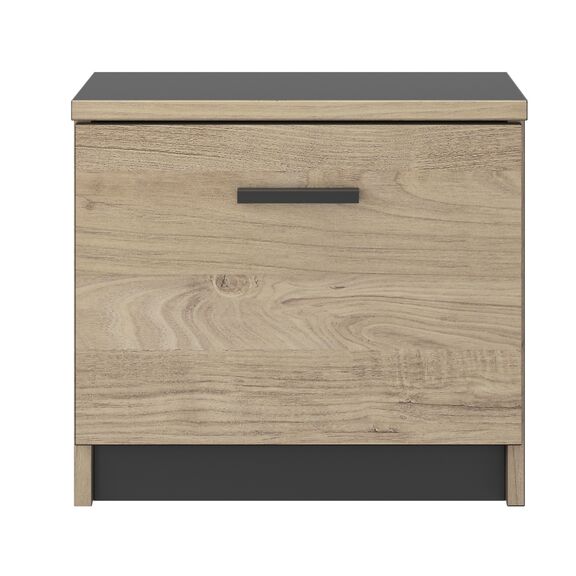 Tonight Κομοδίνο με 1 Πόρτα 40x30x36εκ. Black/ Natural Chestnut
