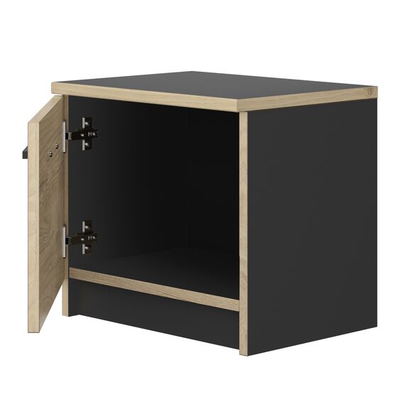 Tonight Κομοδίνο με 1 Πόρτα 40x30x36εκ. Black/ Natural Chestnut