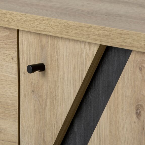 Alana Συρταριέρα με 3 Συρτάρια και 1 Πόρτα 117x47x76εκ. Artisan oak / Black Thread