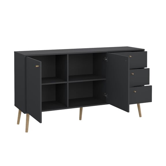 Bodo Μπουφές με 2 Πόρτες και 3 Συρτάρια 147x39x81,7εκ. Γκρι