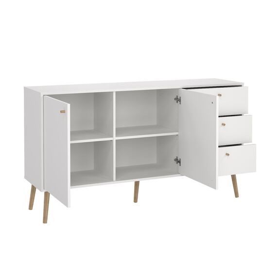 Bodo Μπουφές με 2 Πόρτες και 3 Συρτάρια 147x39x81,7εκ. Λευκό